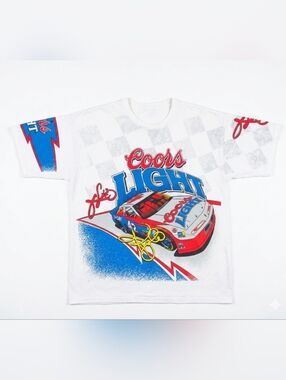 VTG 1990s Coors Light Silver Bullet Racing T-Shirt Kyle Petty #42 Pontiac L/XL
